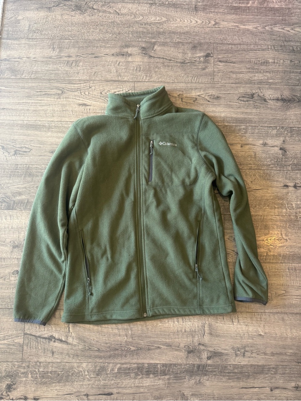 Columbia Olive Green Full-Zip Lightweight Fleece Jacket